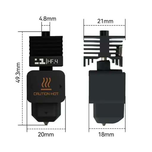 H2D High Flow One-piece hardened steel hot end / فولاذ مقوّى