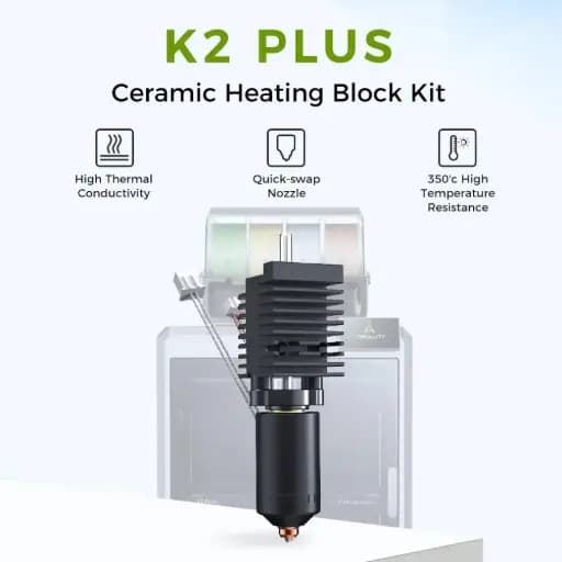 Create k2 plus ceramic hot end nozzle kit all-in-one hardened steel nozzle high flow heating kit / فوهة فولاذ مقوّى